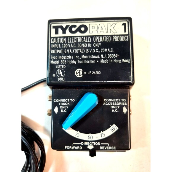 Tyco PAK 1 #895 Power Pack Model Train AC/DC Transformer *Tested - Picture 1 of 1